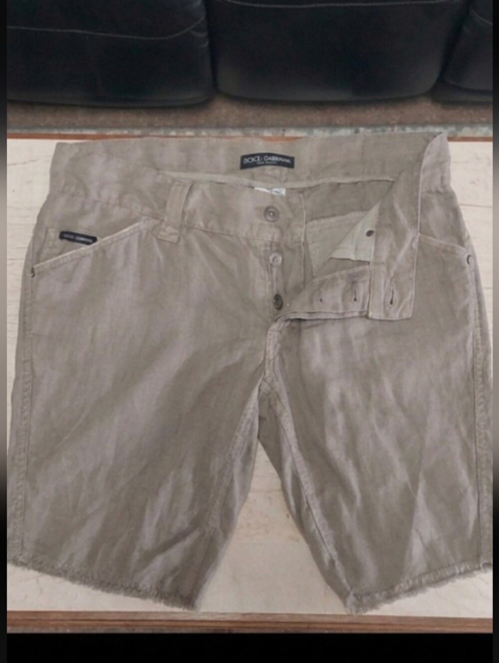D&G Linen Button Down Shorts. SIZE-48 & USA- 33'W